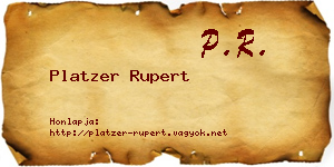 Platzer Rupert névjegykártya